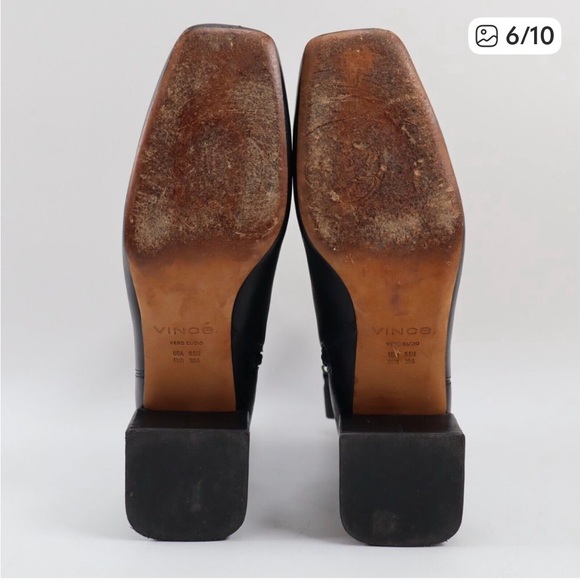 Vince Black Leather Ankle Booties - Picture 7 of 7